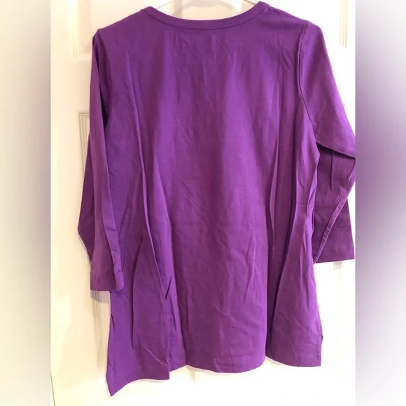 Lands’ End Women’s Round Neck Shirt, Size Medium - Picture 2 of 7